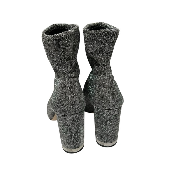 Michael Kors Mandy Sock Booties Women’s 9M Silver Stretch-Knit Ankle Boots - Picture 6 of 11